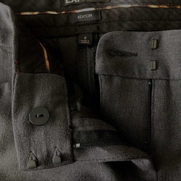 EXPRESS charcoal gray Editor flared trousers 2 - Picture 6 of 9